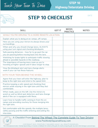 Learn To Drive Checklist - Step 10