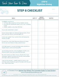 Learn To Drive Checklist - Step 8