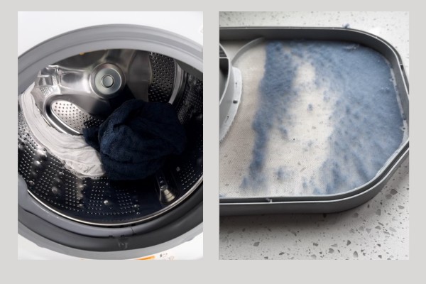 Lint collection from dryer during quick dry towel test